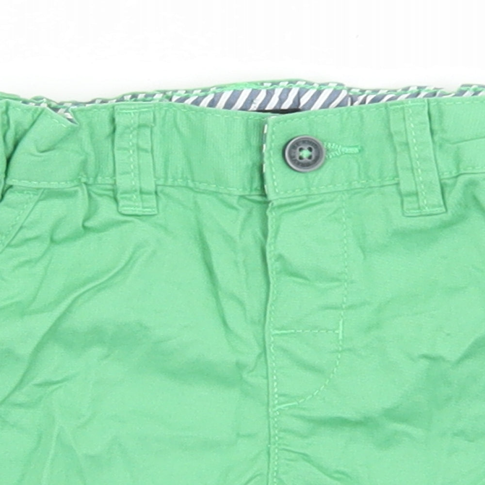 H&M Girls Green  Cotton Cropped Trousers Size 6-9 Months  Button
