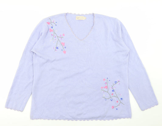 Womens UK Size M Bonmarché Purple Pullover Jumper