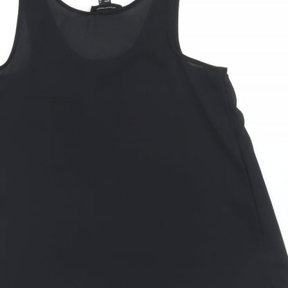 Atmosphere Womens Black  Polyester Basic Blouse Size 6 Round Neck