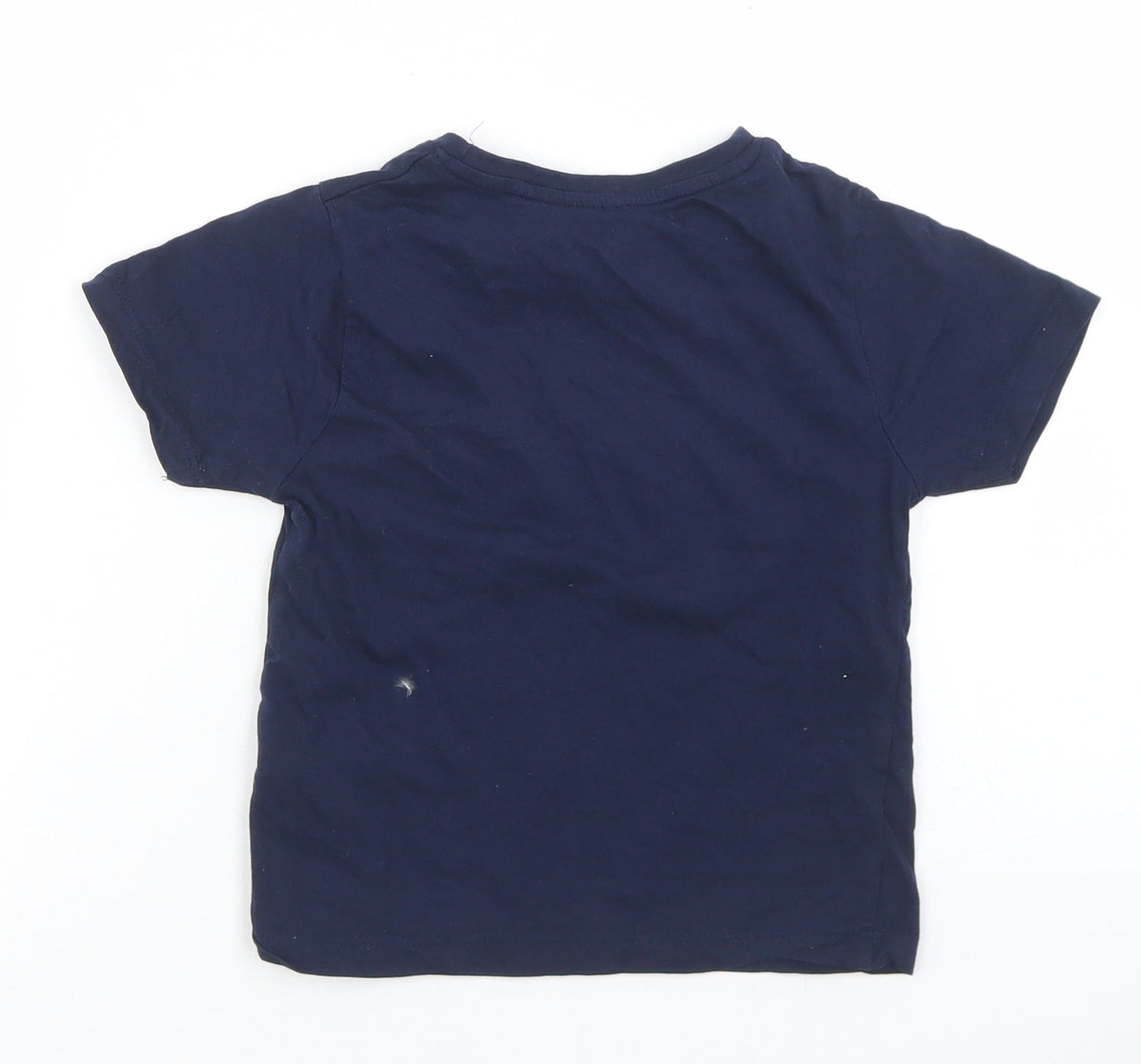 Hullabaloo Boys Blue  Cotton Basic T-Shirt Size 5-6 Years Crew Neck  - Part Time Superhero