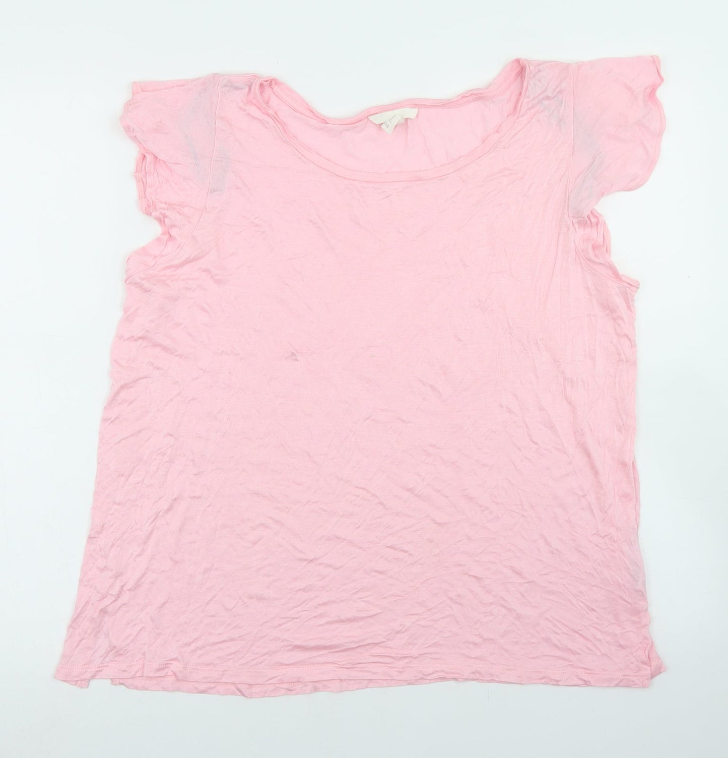 Womens UK Size L H&M Pink Basic T-Shirt