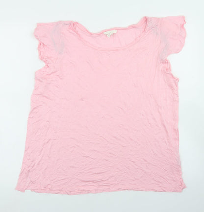 Womens UK Size L H&M Pink Basic T-Shirt