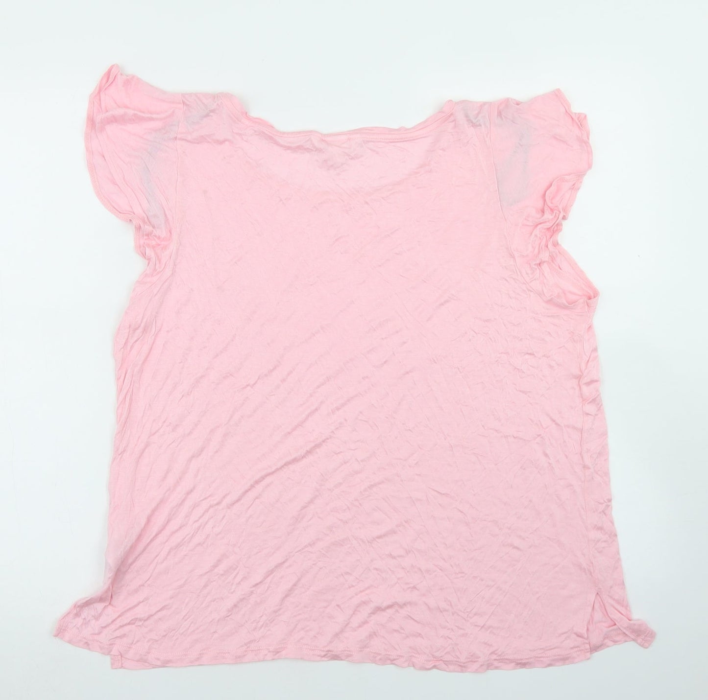 Womens UK Size L H&M Pink Basic T-Shirt