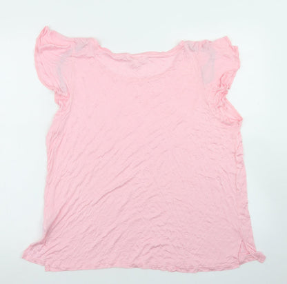 Womens UK Size L H&M Pink Basic T-Shirt