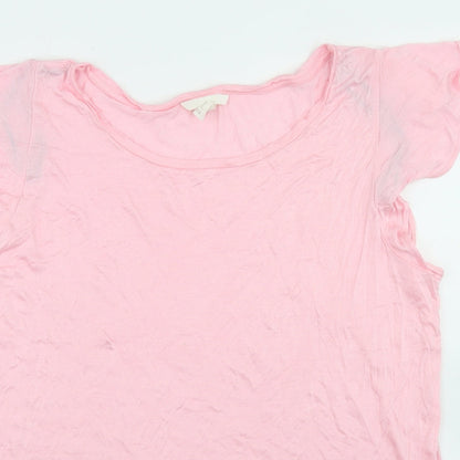Womens UK Size L H&M Pink Basic T-Shirt