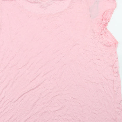 Womens UK Size L H&M Pink Basic T-Shirt