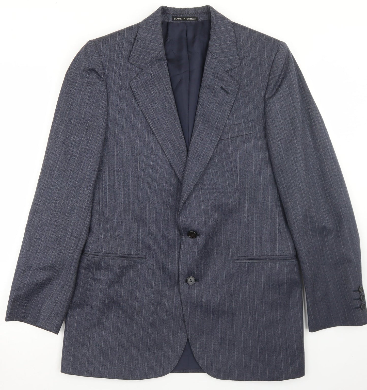 Paul Jardine Mens Blue Striped Wool Jacket Blazer Size 38