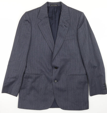 Paul Jardine Mens Blue Striped Wool Jacket Blazer Size 38