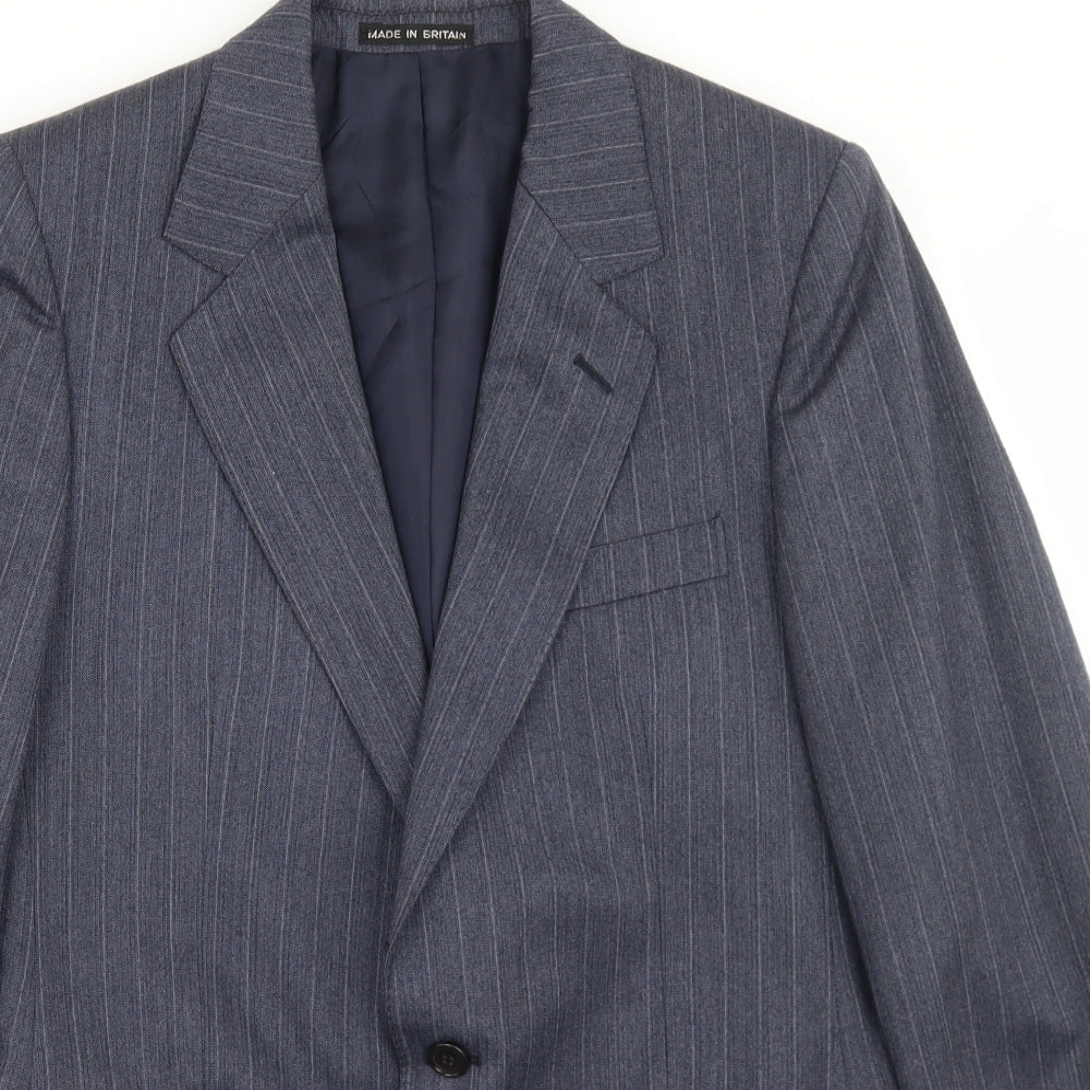 Paul Jardine Mens Blue Striped Wool Jacket Blazer Size 38