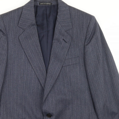 Paul Jardine Mens Blue Striped Wool Jacket Blazer Size 38