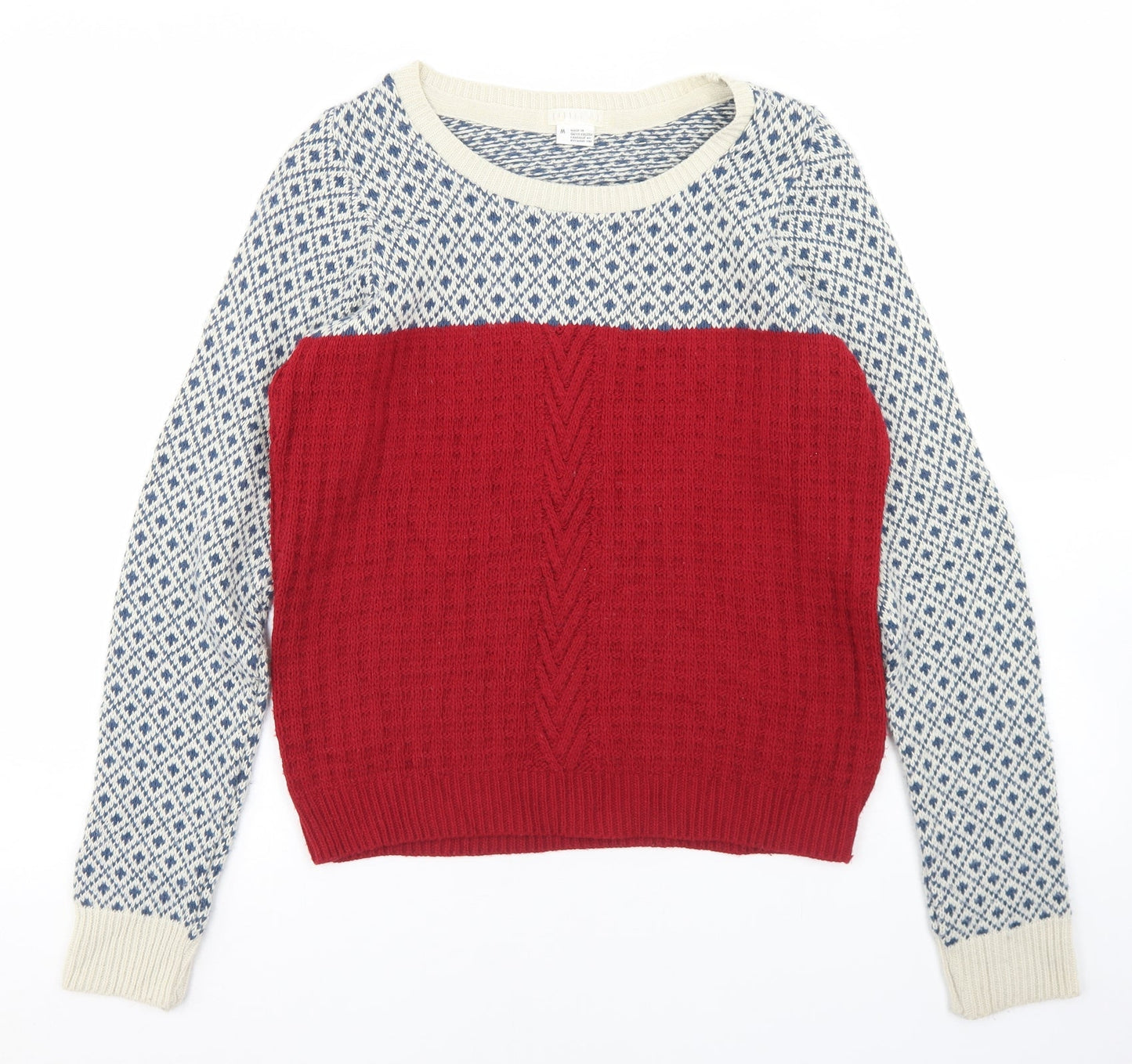Womens UK Size M Cooperative Multicoloured Pullover Jumper