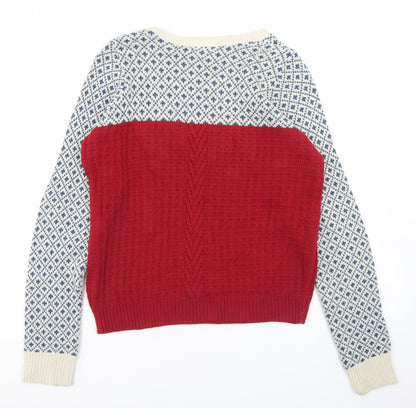 Womens UK Size M Cooperative Multicoloured Pullover Jumper