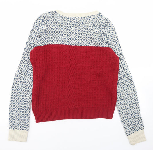 Womens UK Size M Cooperative Multicoloured Pullover Jumper