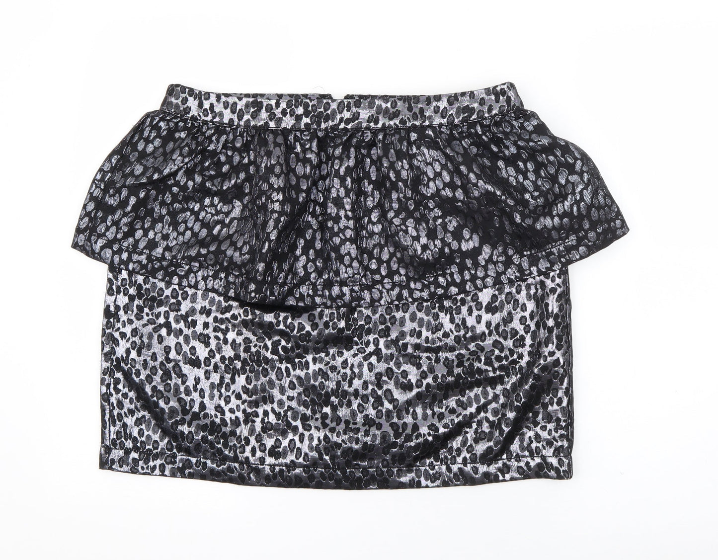 ASOS Womens Black Polka Dot Polyamide Straight & Pencil Skirt Size 14   Zip