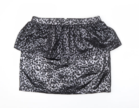 ASOS Womens Black Polka Dot Polyamide Straight & Pencil Skirt Size 14   Zip