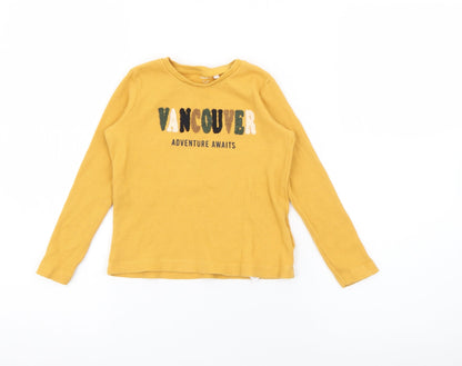 name it Boys Yellow  Cotton Pullover T-Shirt Size 2-3 Years Crew Neck  - Vancouver