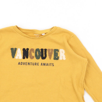 name it Boys Yellow  Cotton Pullover T-Shirt Size 2-3 Years Crew Neck  - Vancouver