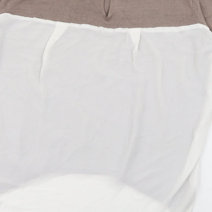 Primark Womens Brown Collared  Viscose Pullover Jumper Size 8