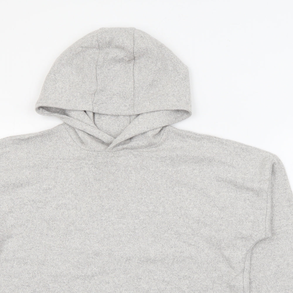 Marks and Spencer Girls Grey  Viscose Pullover Hoodie Size 12-13 Years