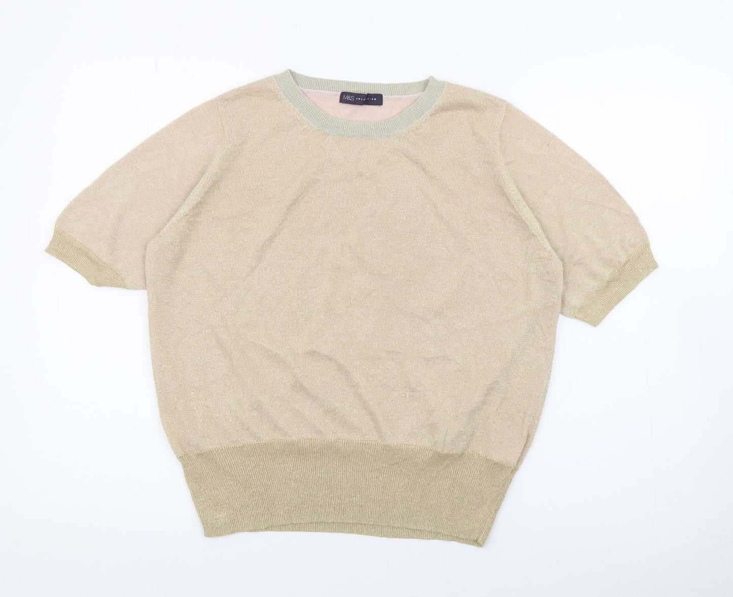 Womens UK Size L Marks and Spencer Gold Pullover Jumper
