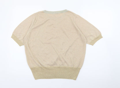 Womens UK Size L Marks and Spencer Gold Pullover Jumper