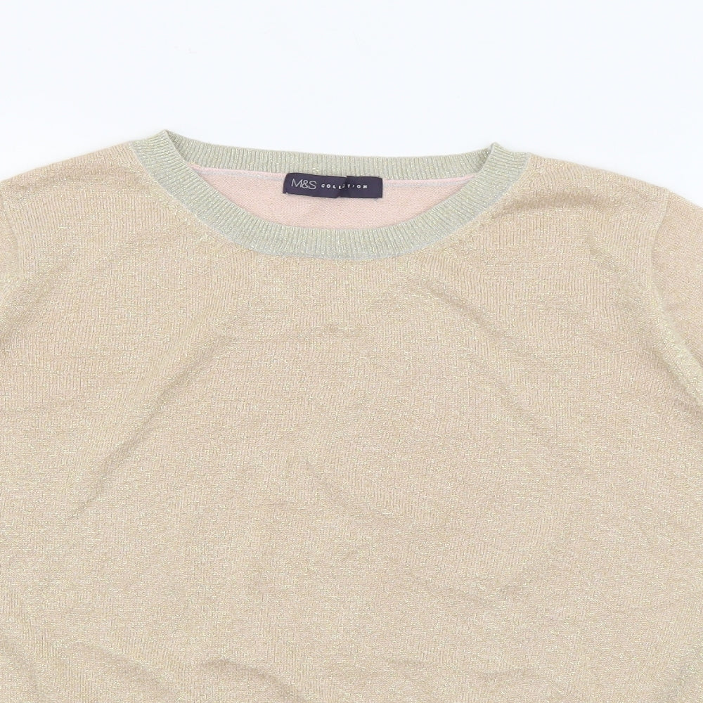 Womens UK Size L Marks and Spencer Gold Pullover Jumper