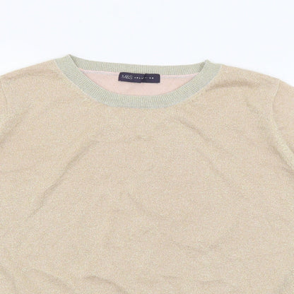 Womens UK Size L Marks and Spencer Gold Pullover Jumper