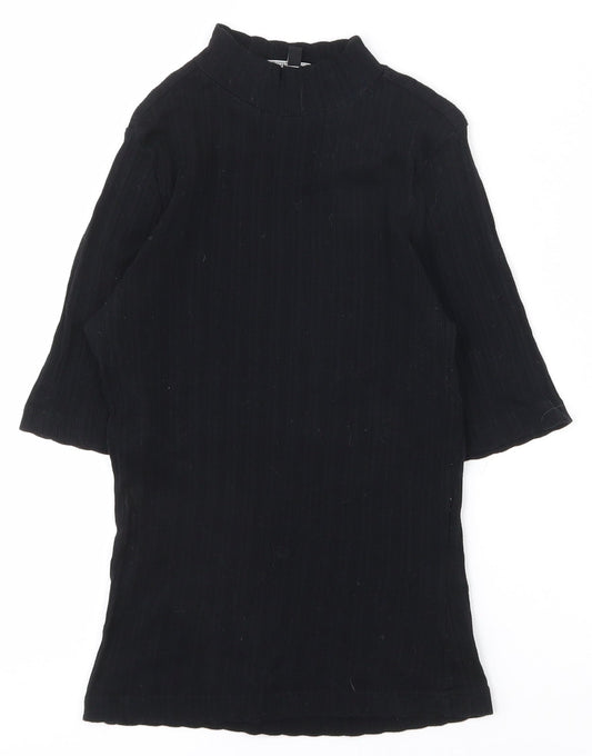 Womens UK Size 6 New Look Black Basic T-Shirt