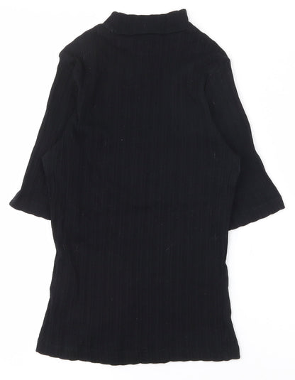 Womens UK Size 6 New Look Black Basic T-Shirt