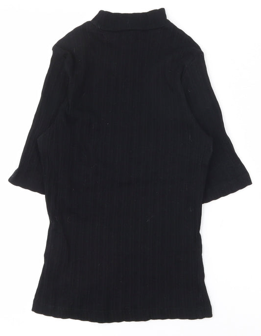 Womens UK Size 6 New Look Black Basic T-Shirt