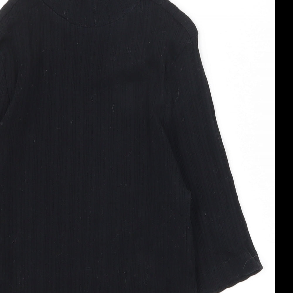 Womens UK Size 6 New Look Black Basic T-Shirt