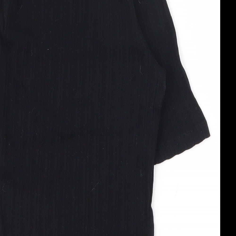 Womens UK Size 6 New Look Black Basic T-Shirt