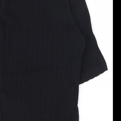 Womens UK Size 6 New Look Black Basic T-Shirt
