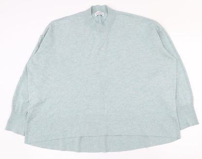 Gallery Womens Green High Neck  Viscose Pullover Jumper Size M