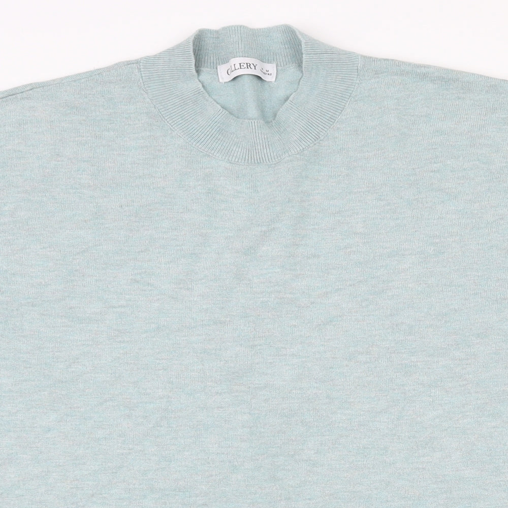 Gallery Womens Green High Neck  Viscose Pullover Jumper Size M