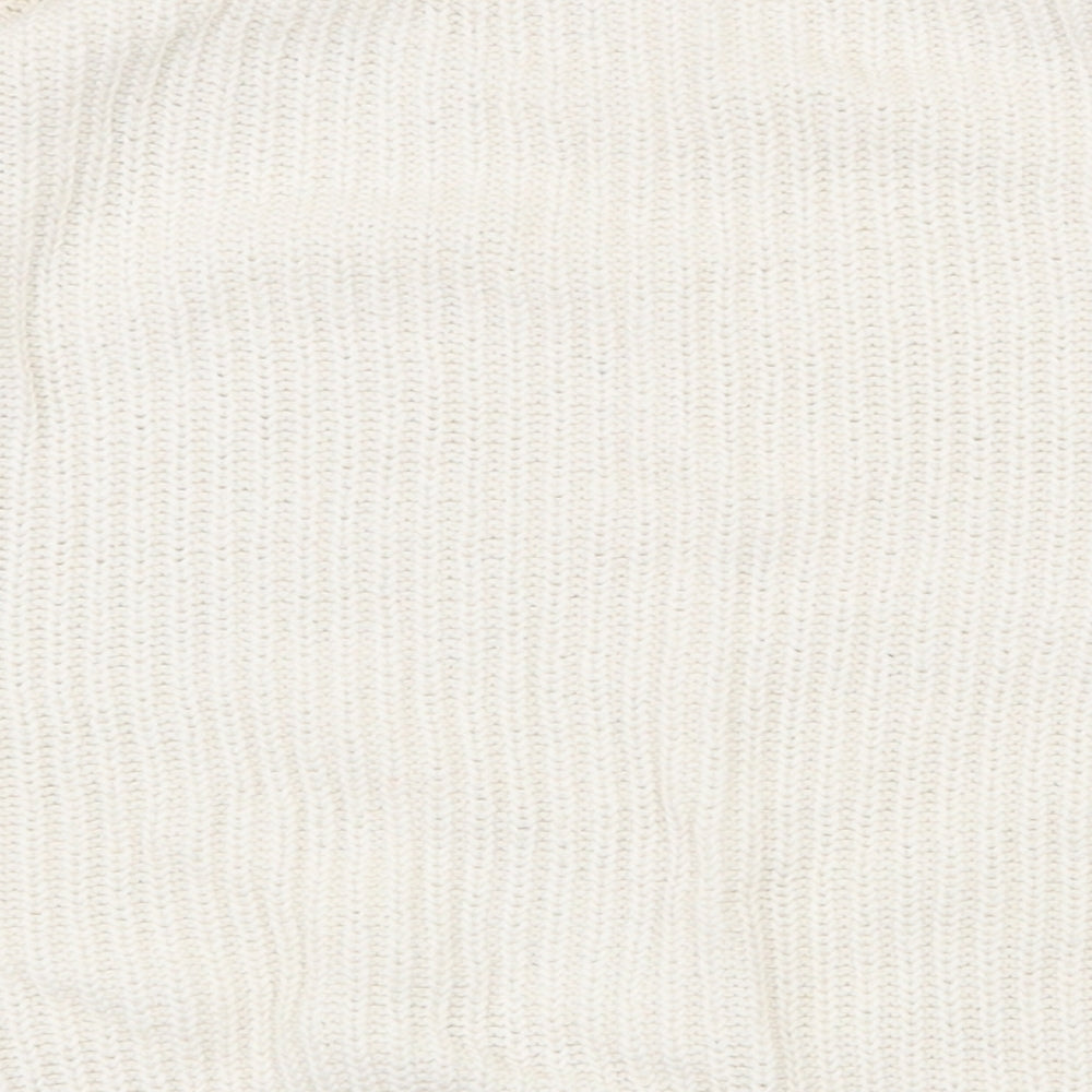 Dorothy Perkins Womens White Round Neck  Acrylic Pullover Jumper Size 8
