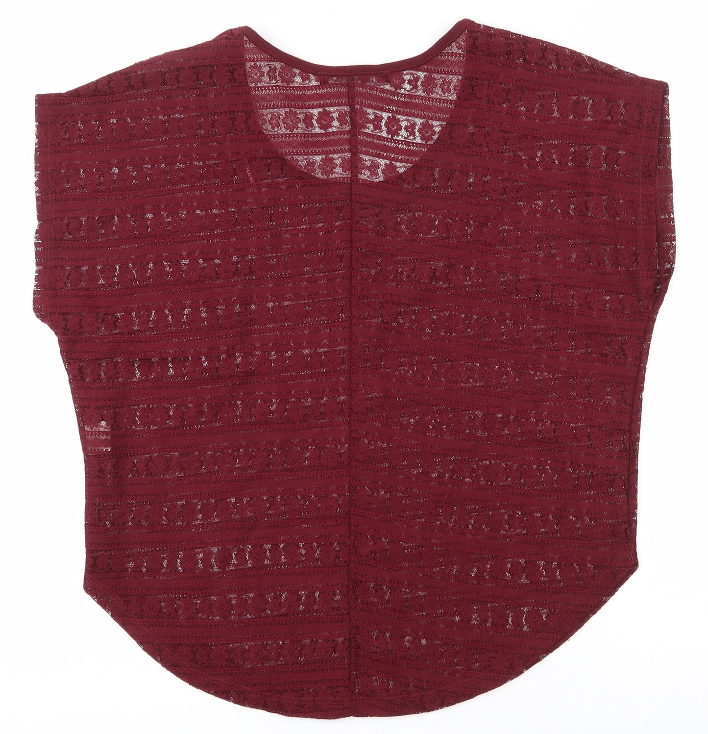 Atmosphere Womens Red Floral Polyester Basic T-Shirt Size 6 Scoop Neck