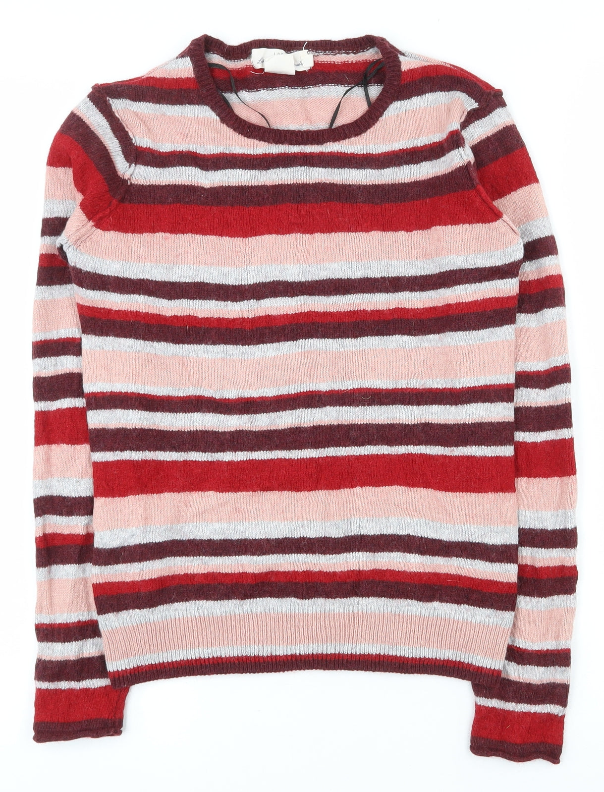 Label of Graded Goods Womens Multicoloured Round Neck Striped Cotton Pullover Jumper Size S