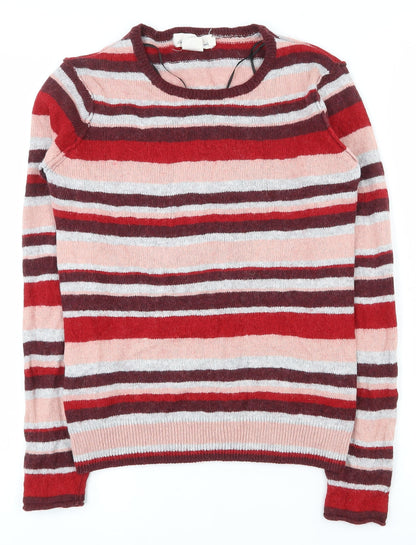 Label of Graded Goods Womens Multicoloured Round Neck Striped Cotton Pullover Jumper Size S