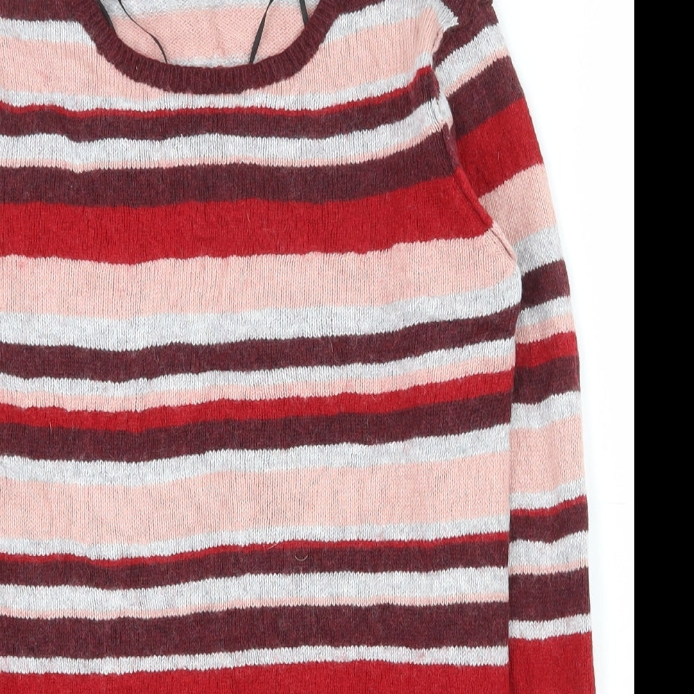 Label of Graded Goods Womens Multicoloured Round Neck Striped Cotton Pullover Jumper Size S
