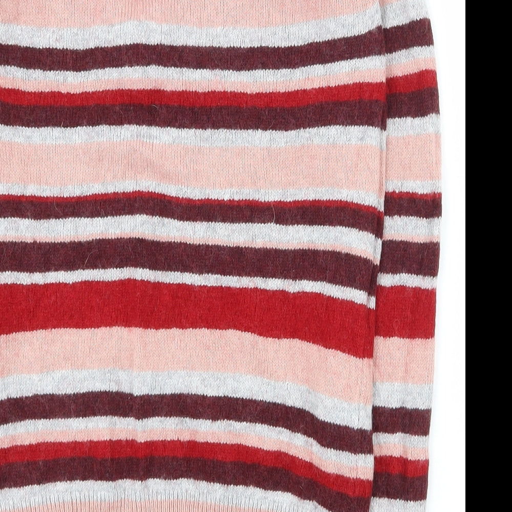 Label of Graded Goods Womens Multicoloured Round Neck Striped Cotton Pullover Jumper Size S