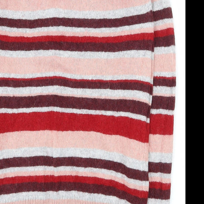 Label of Graded Goods Womens Multicoloured Round Neck Striped Cotton Pullover Jumper Size S