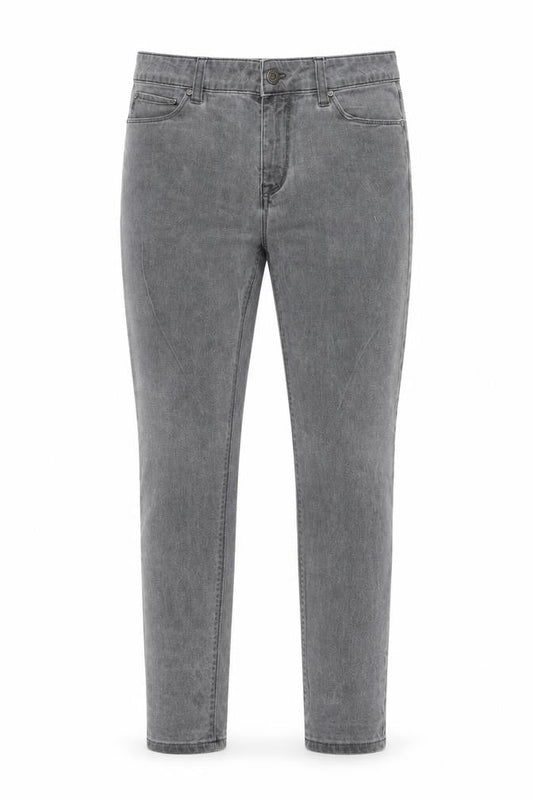 Front view of ASOS women’s grey cotton skinny jeans, size UK 30, 28-inch leg regular zip