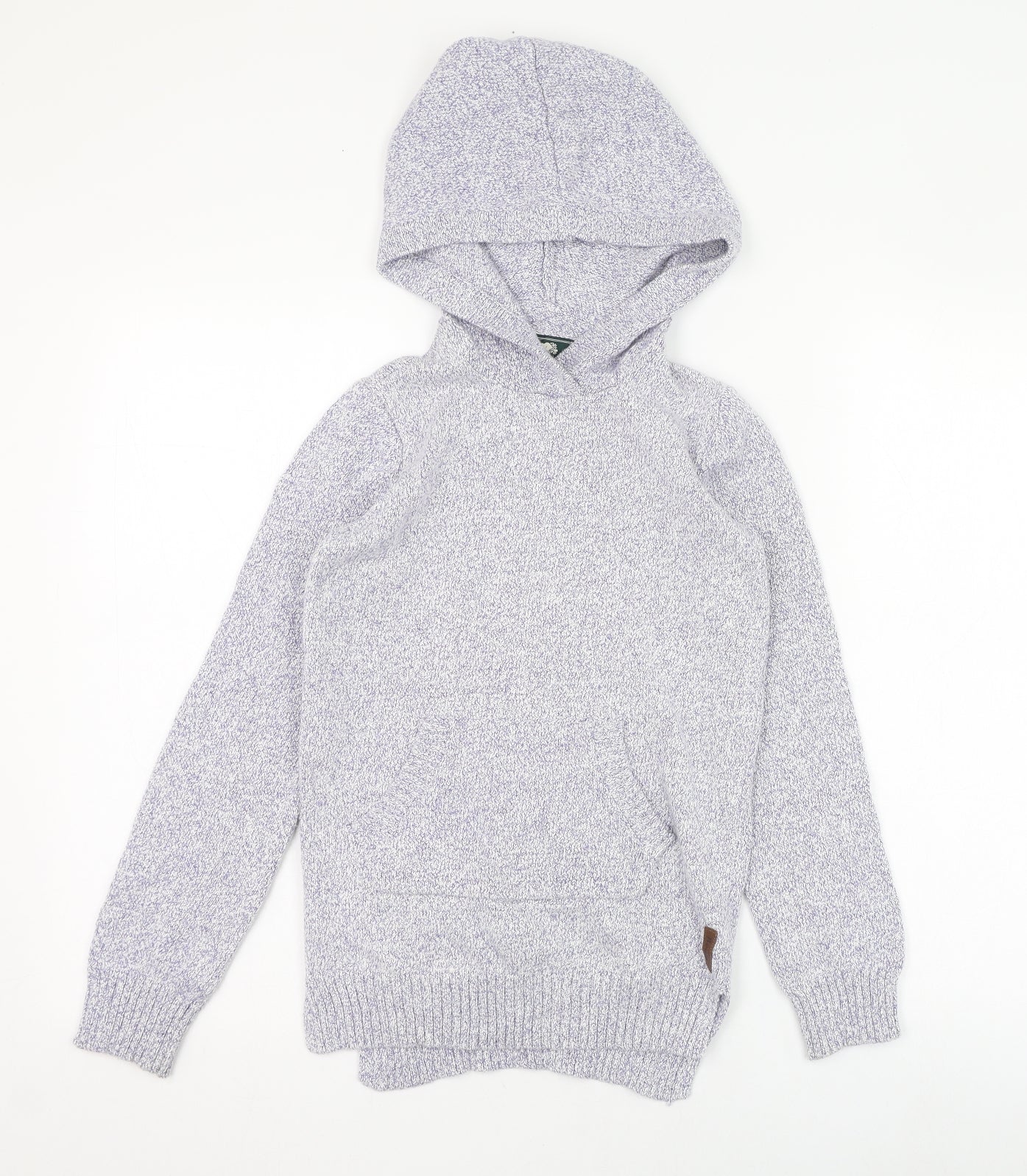 Roots Girls Blue  Cotton Pullover Hoodie Size 11-12 Years  Pullover