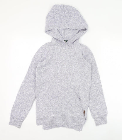 Roots Girls Blue  Cotton Pullover Hoodie Size 11-12 Years  Pullover