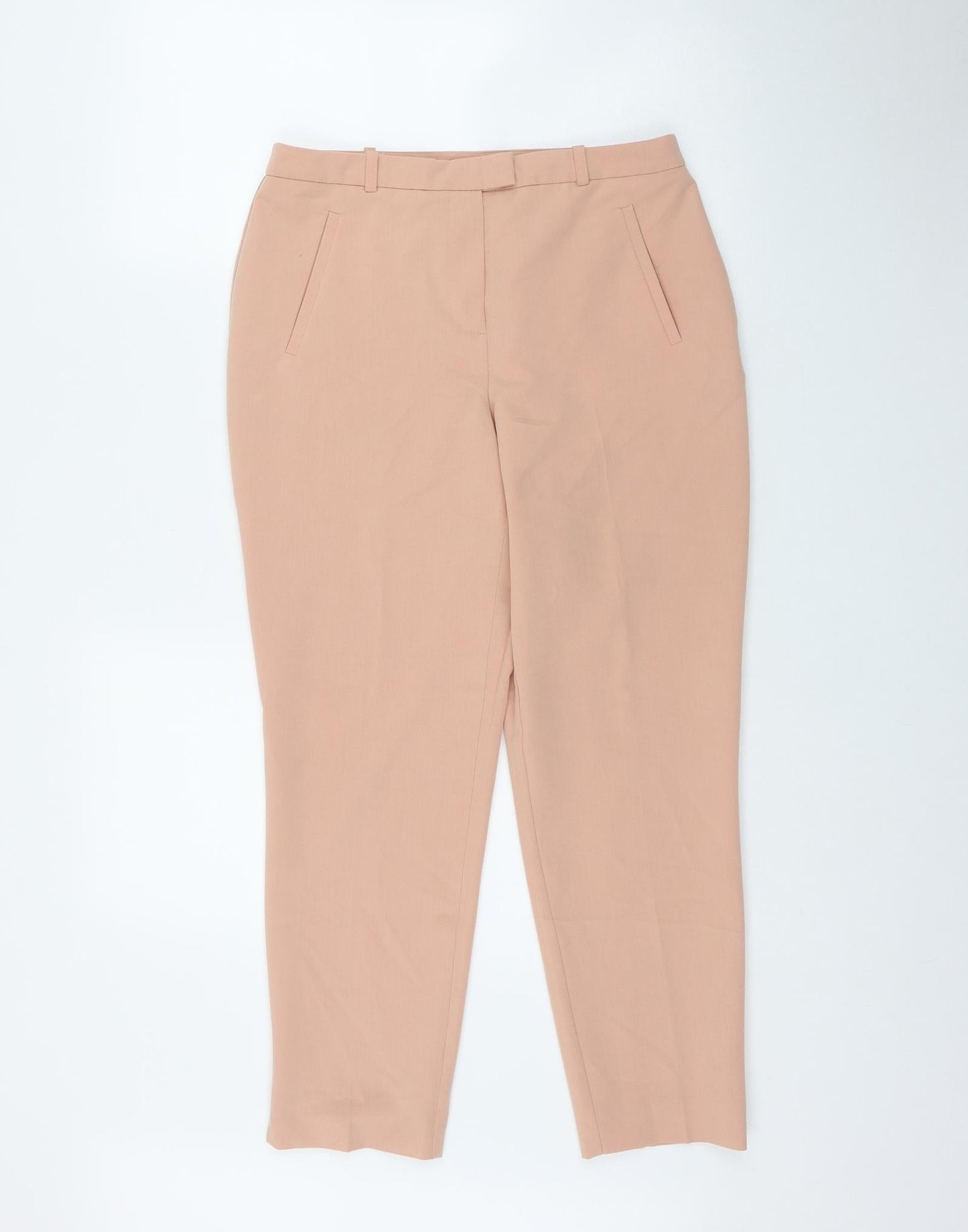 New Look Womens Pink  Polyester Trousers  Size 10 L26 in Regular Zip