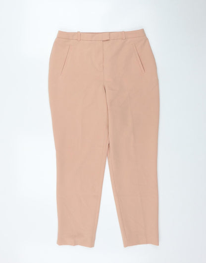New Look Womens Pink  Polyester Trousers  Size 10 L26 in Regular Zip