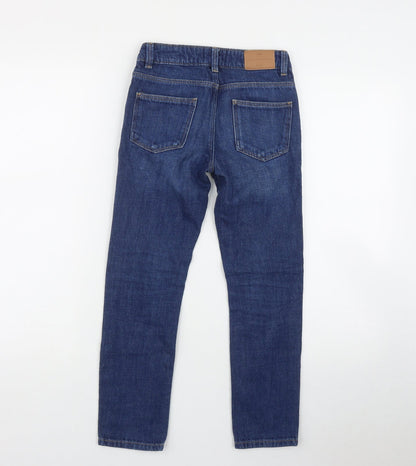 Mango Girls Blue  Cotton Skinny Jeans Size 9 Months  Regular Zip