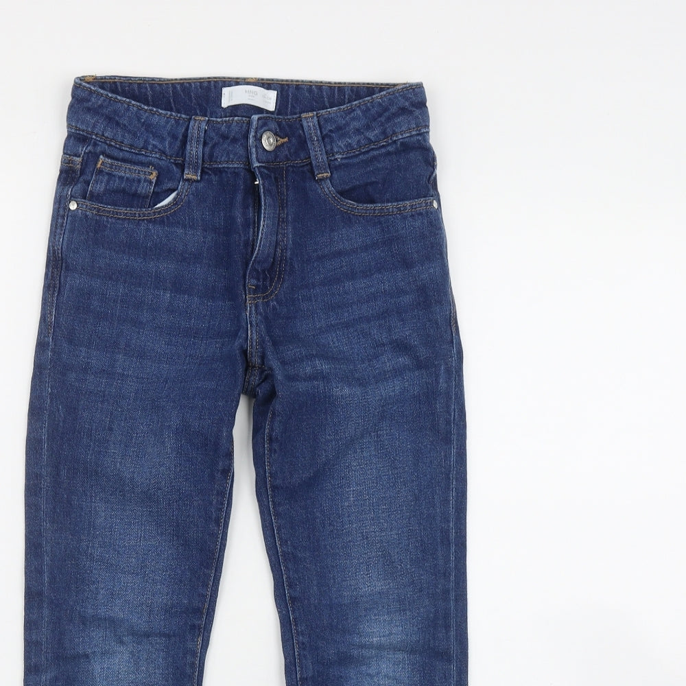 Mango Girls Blue  Cotton Skinny Jeans Size 9 Months  Regular Zip