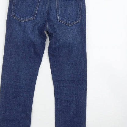 Mango Girls Blue  Cotton Skinny Jeans Size 9 Months  Regular Zip